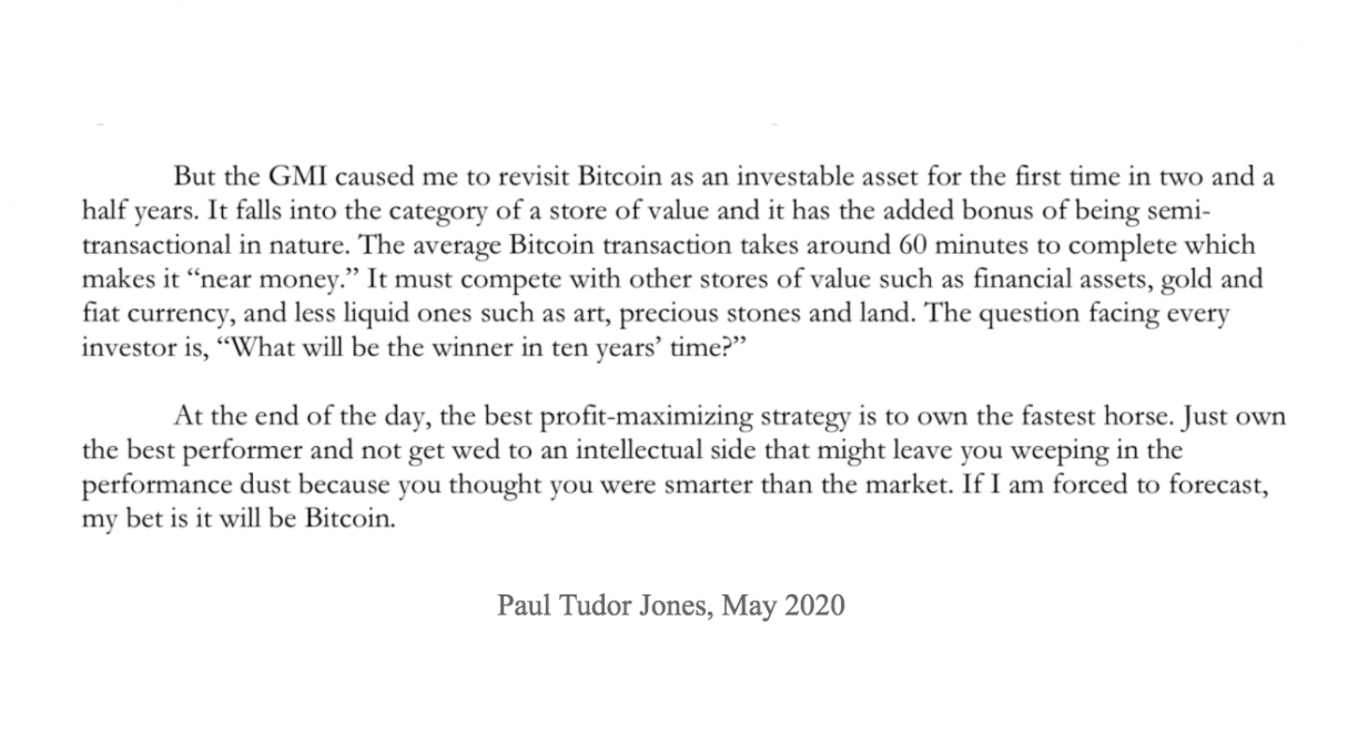 Paul tudor Jones letter to clients