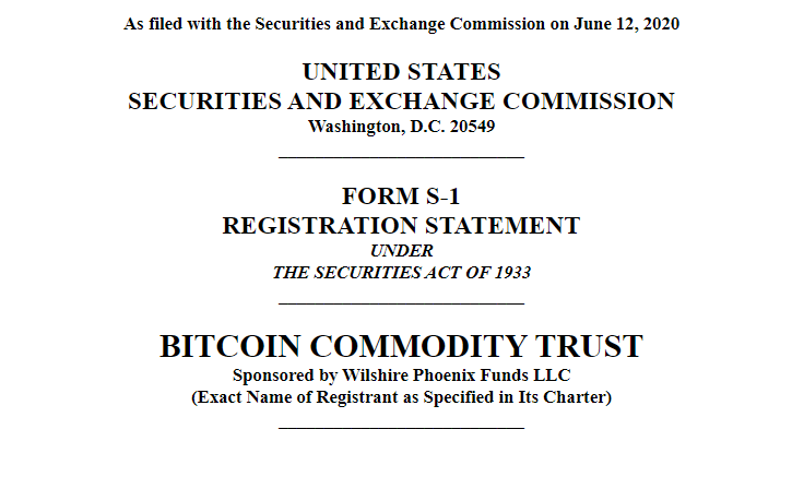 bitcoin commodity trust fund filing