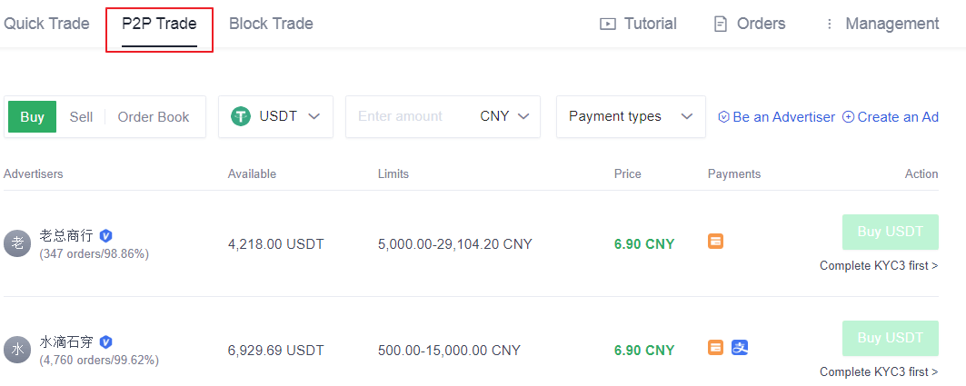 OKEx P2P