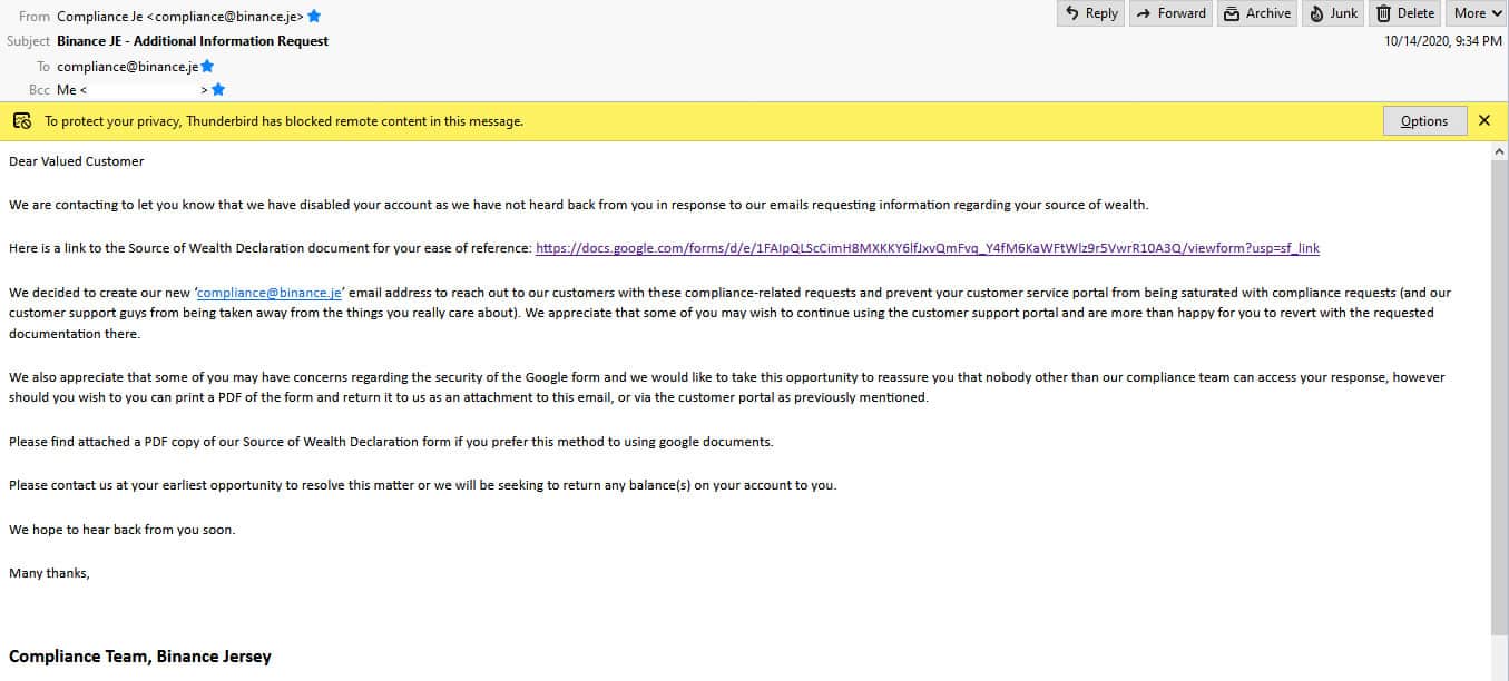 binance email