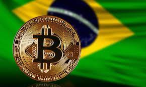 An image of images brazil flag and bitcoin