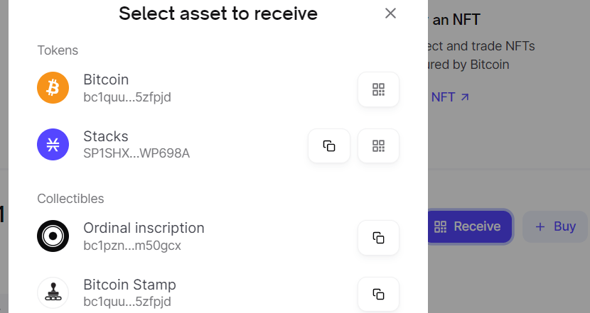 Leather wallet interface and ordinals support