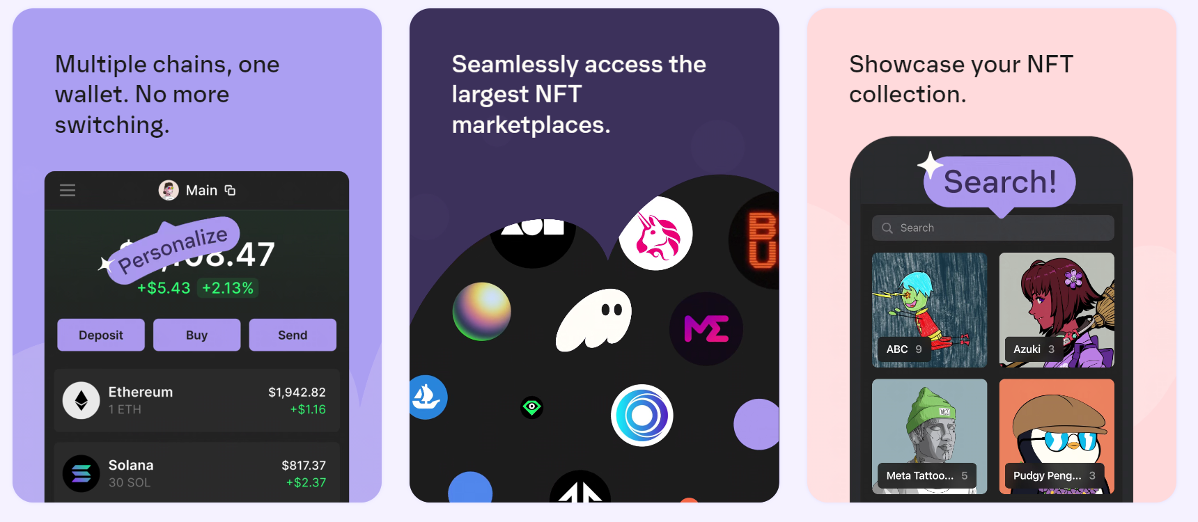 Phantom wallet mobile interface