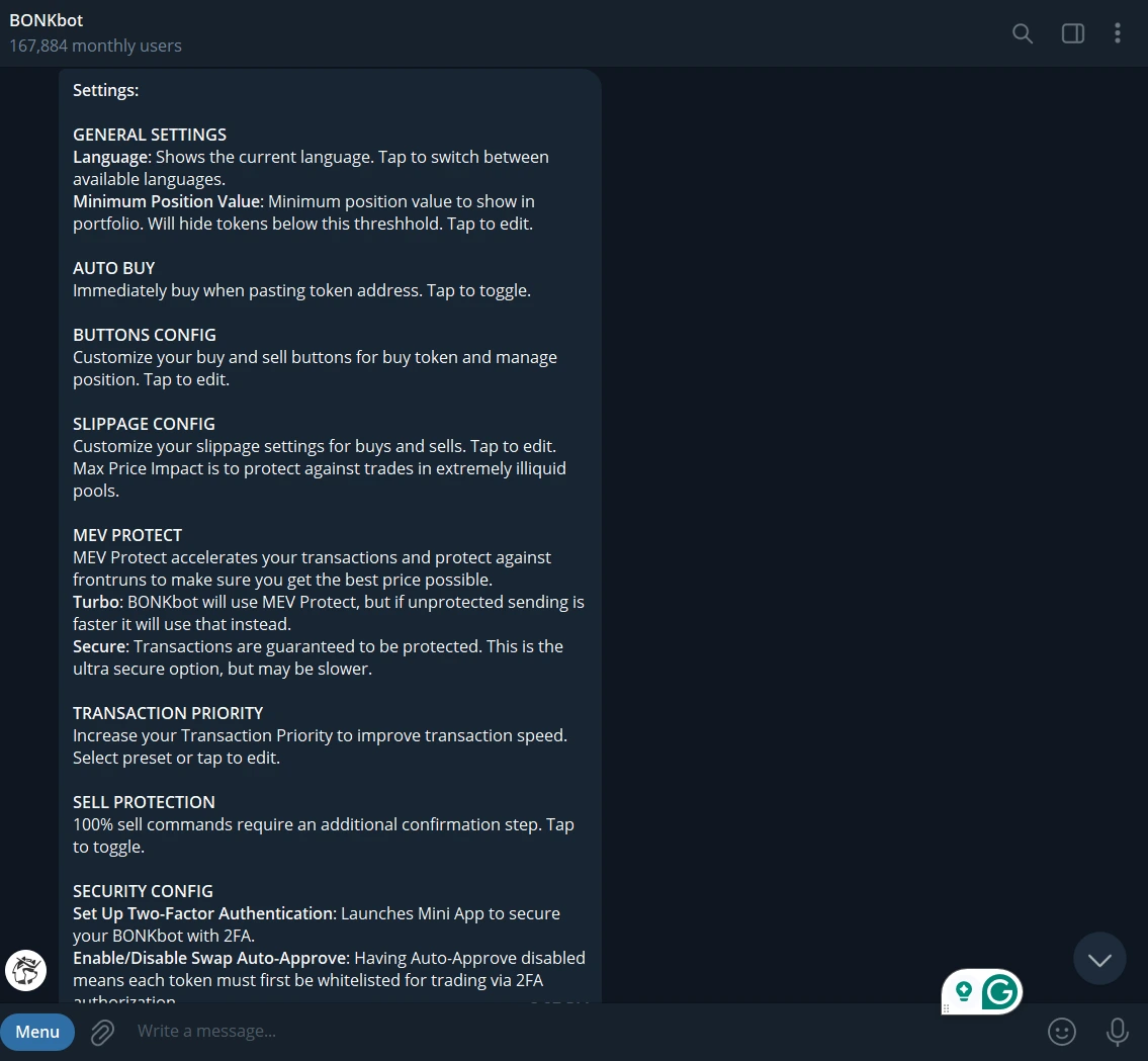 bonkbot settings
