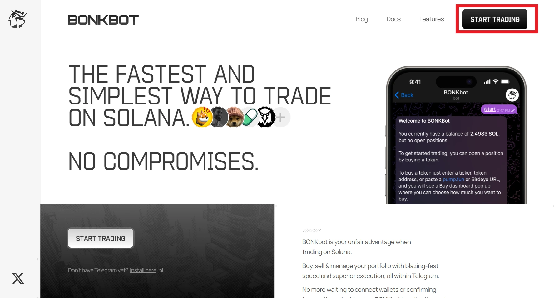start trading bonkbot