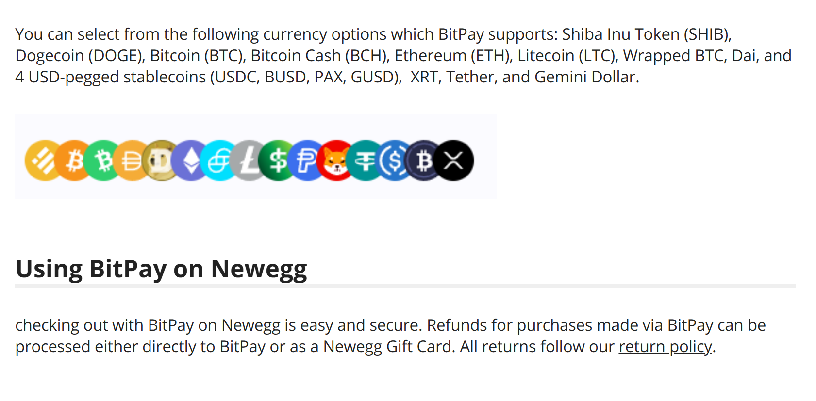 Newegg accepts SHIB payments