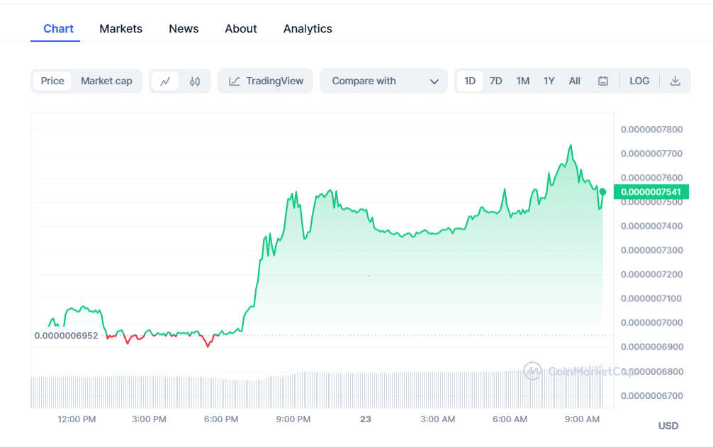 Pepe Coin Chart