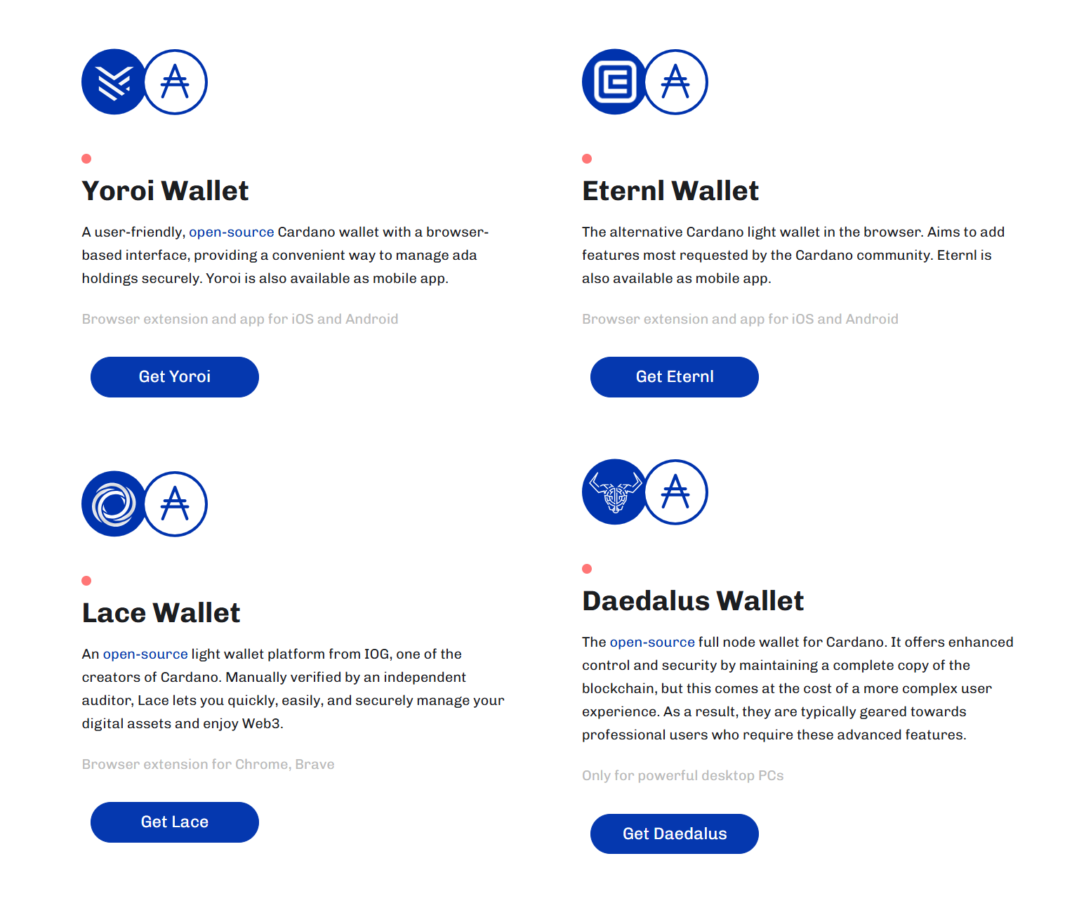 Cardano Staking Wallets