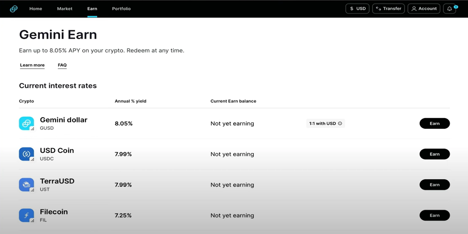 staking cryptos on gemini earn