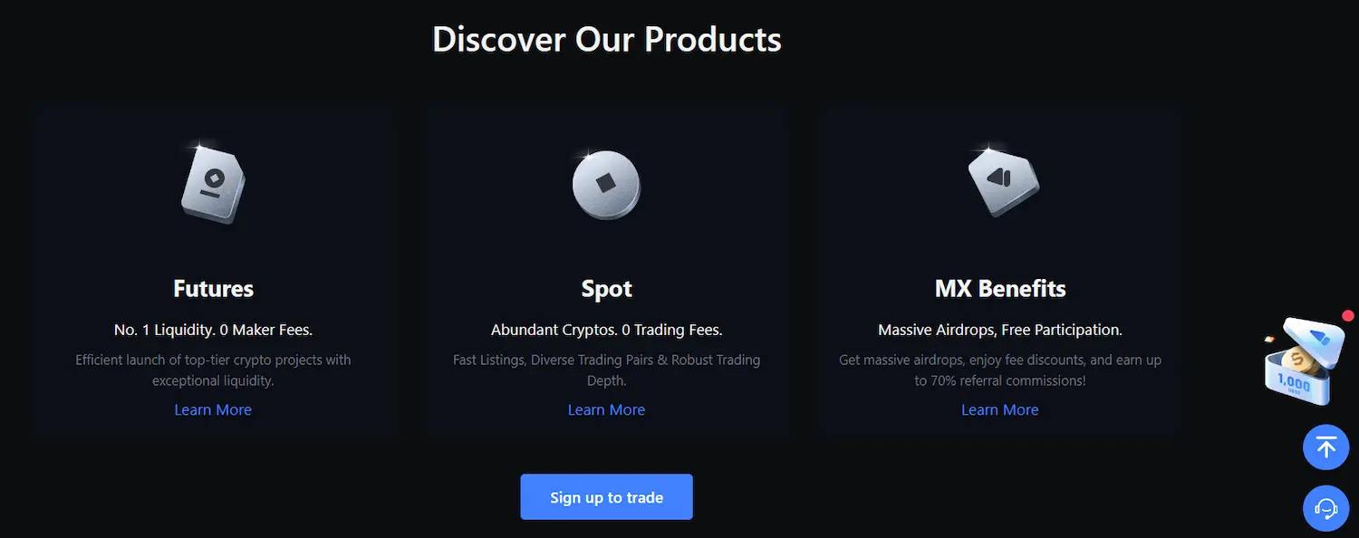 Products and Services Offered by MEXC