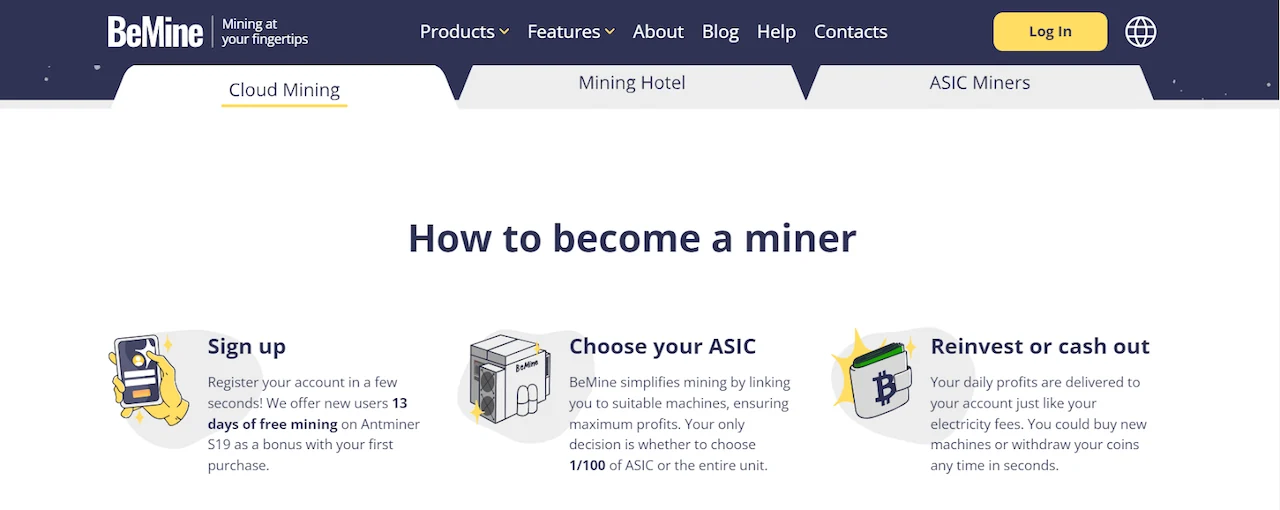 Becoming a miner on BeMine