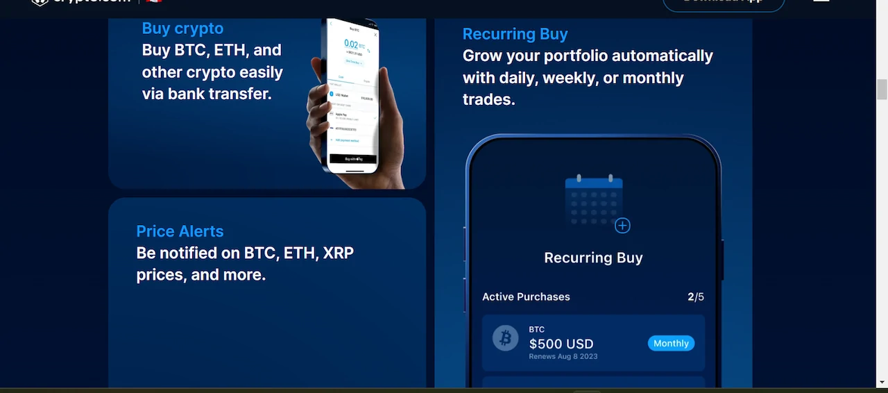 Features of crypto.com platform