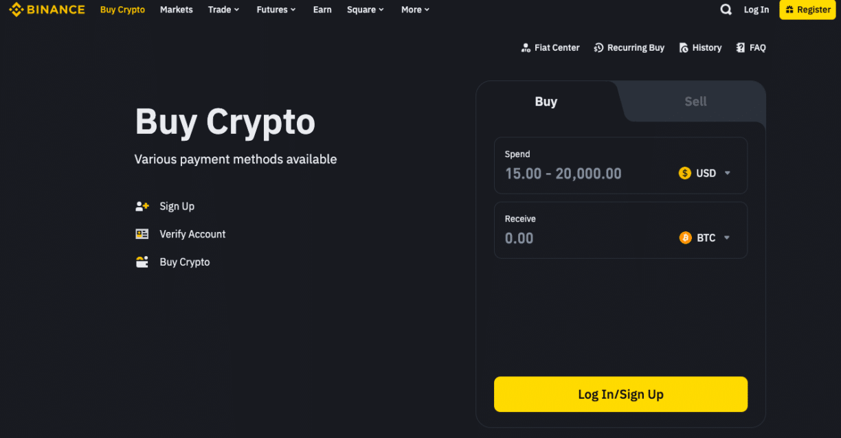 How to Buy Crypto on Binance