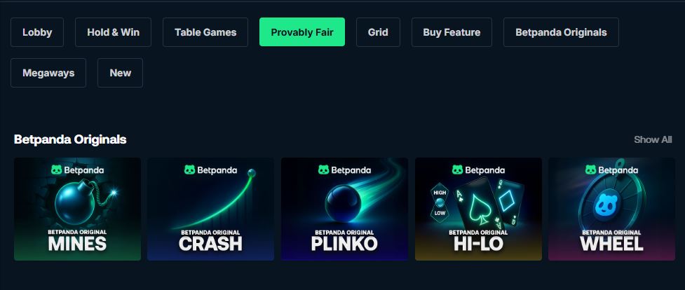 betpanda provably fair casino