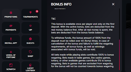 bonus information