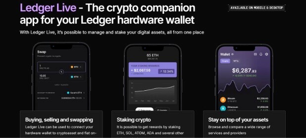Ledger Live hardware Wallet website