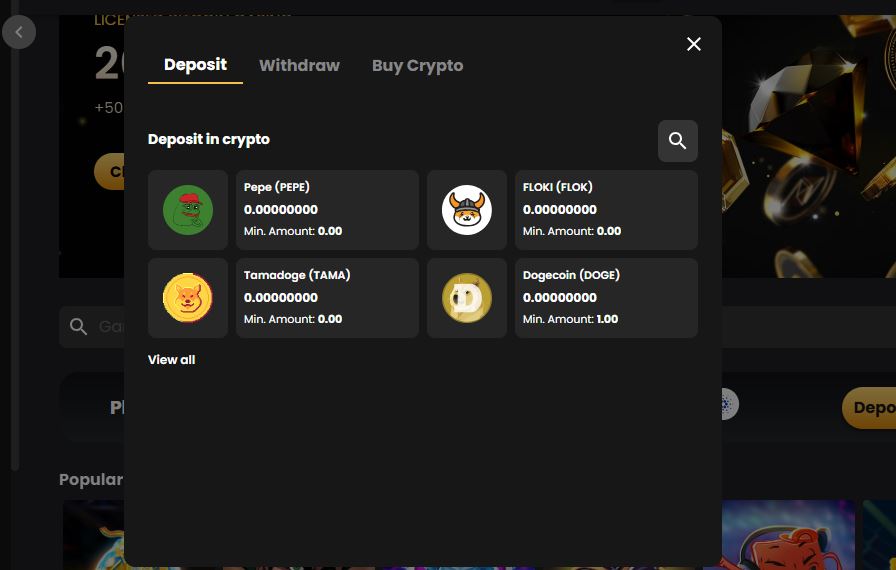no account deposit