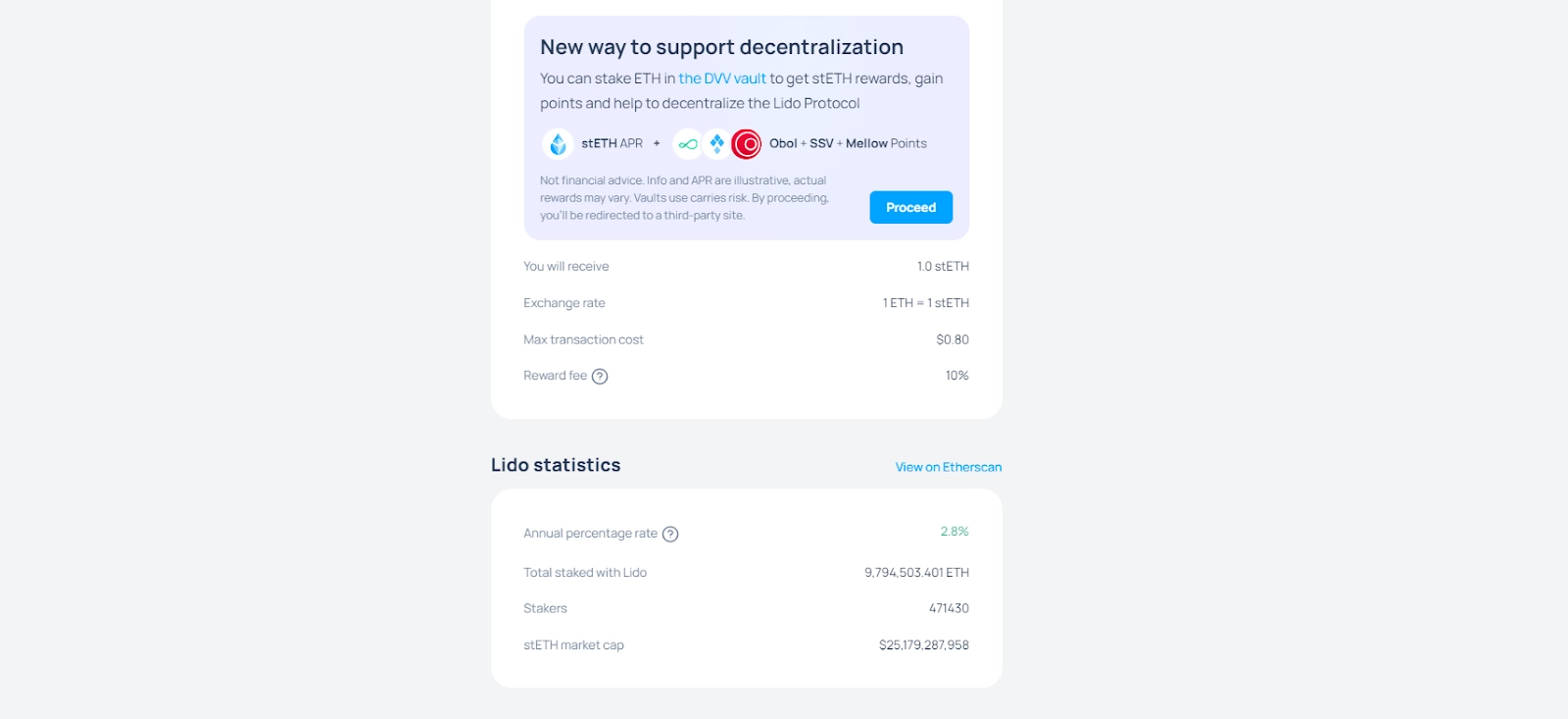 liquid staking on established protocols such as Lido