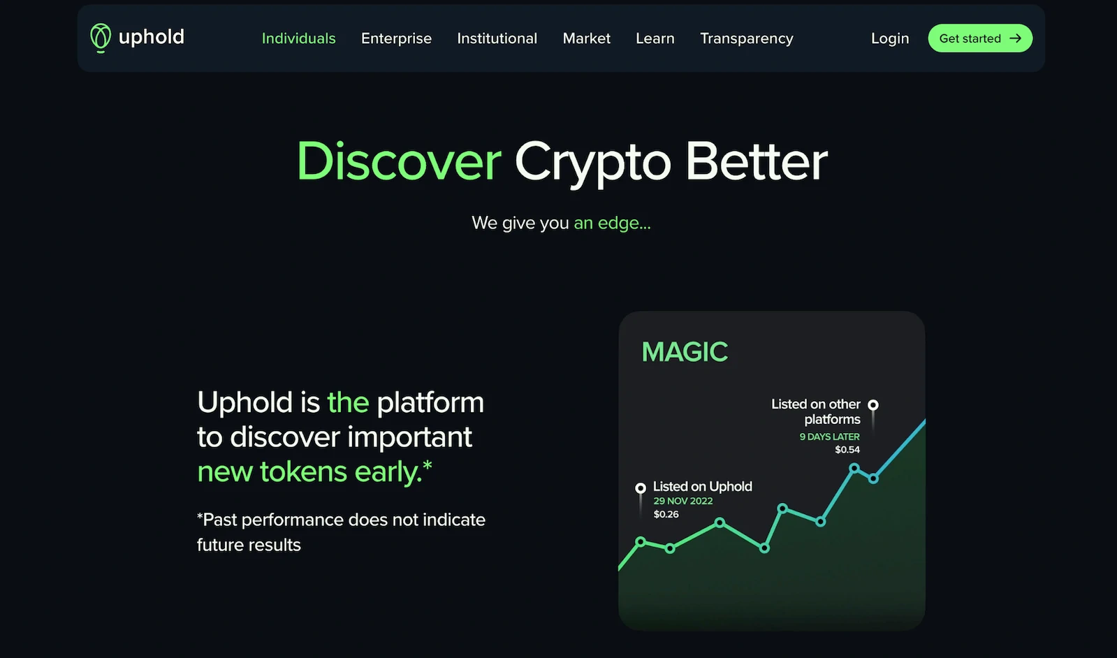 Uphold home page