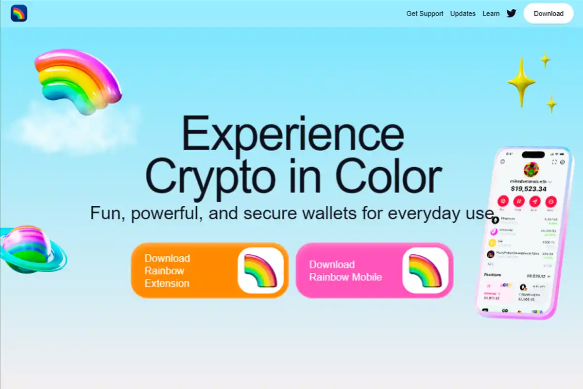 RAINBOW wallet website image