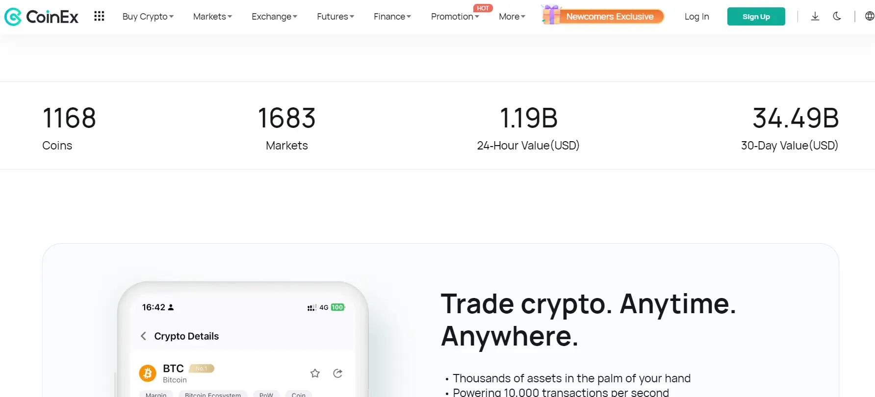 Trading on CoinEX without mandatory KYC