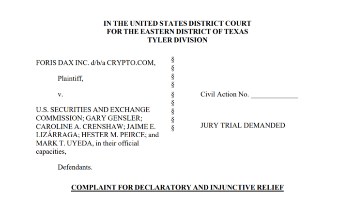 Crypto.com sues SEC