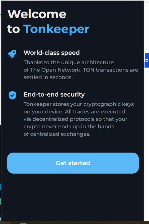 getting started with tonkeeper