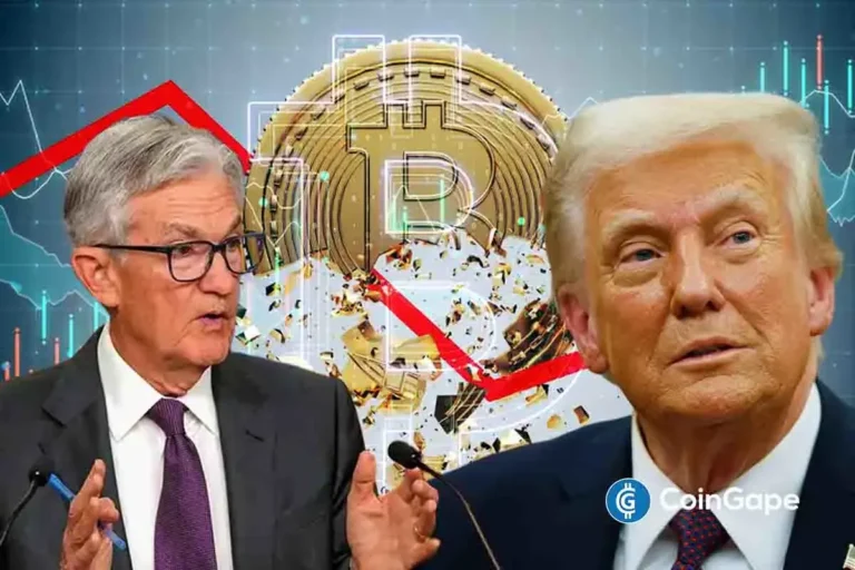 An image to represent Jerome Powell, Trump tariffs, and Bitcoin