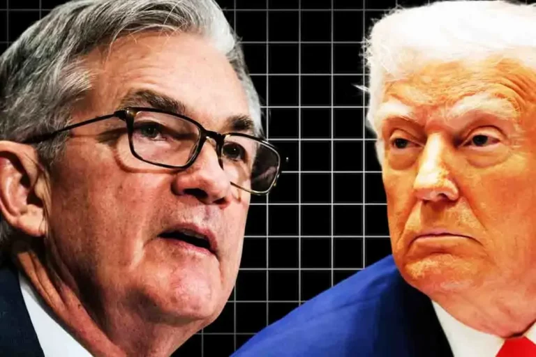 Jerome Powell and Donald Trump's image