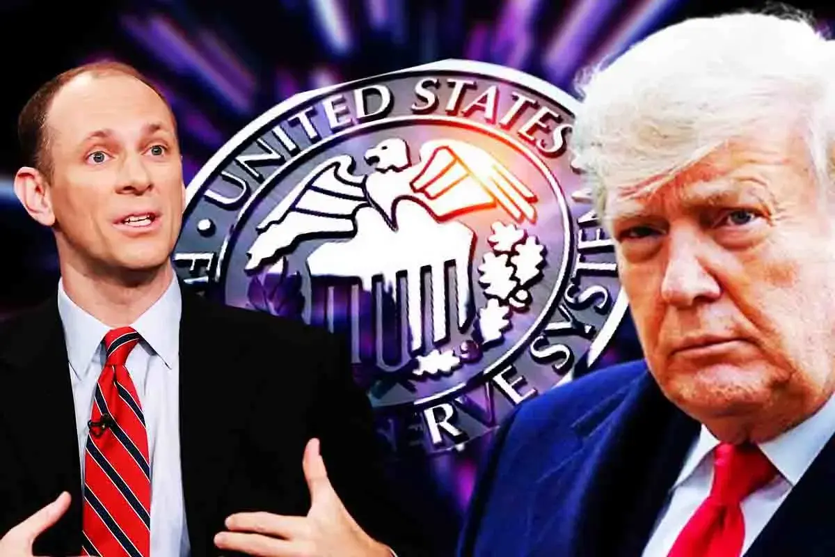 Gooslbee and Trump's images with Federal Reserve's logo regarding Fed Rate Cuts