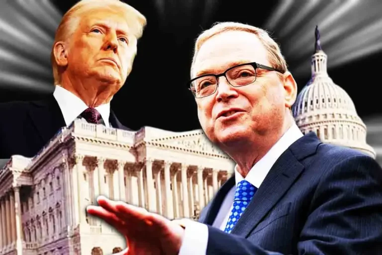 Hassett and Trump's images alongside a Federal Court building