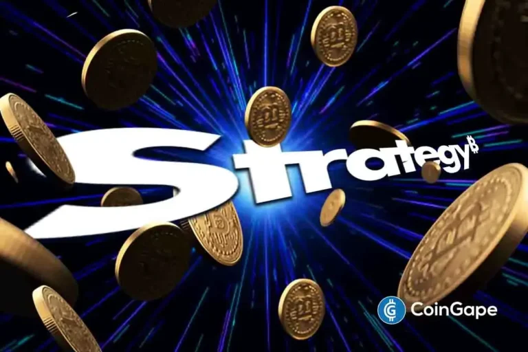 Strategy and Bitcoin's logo, with reference to MSTR stock