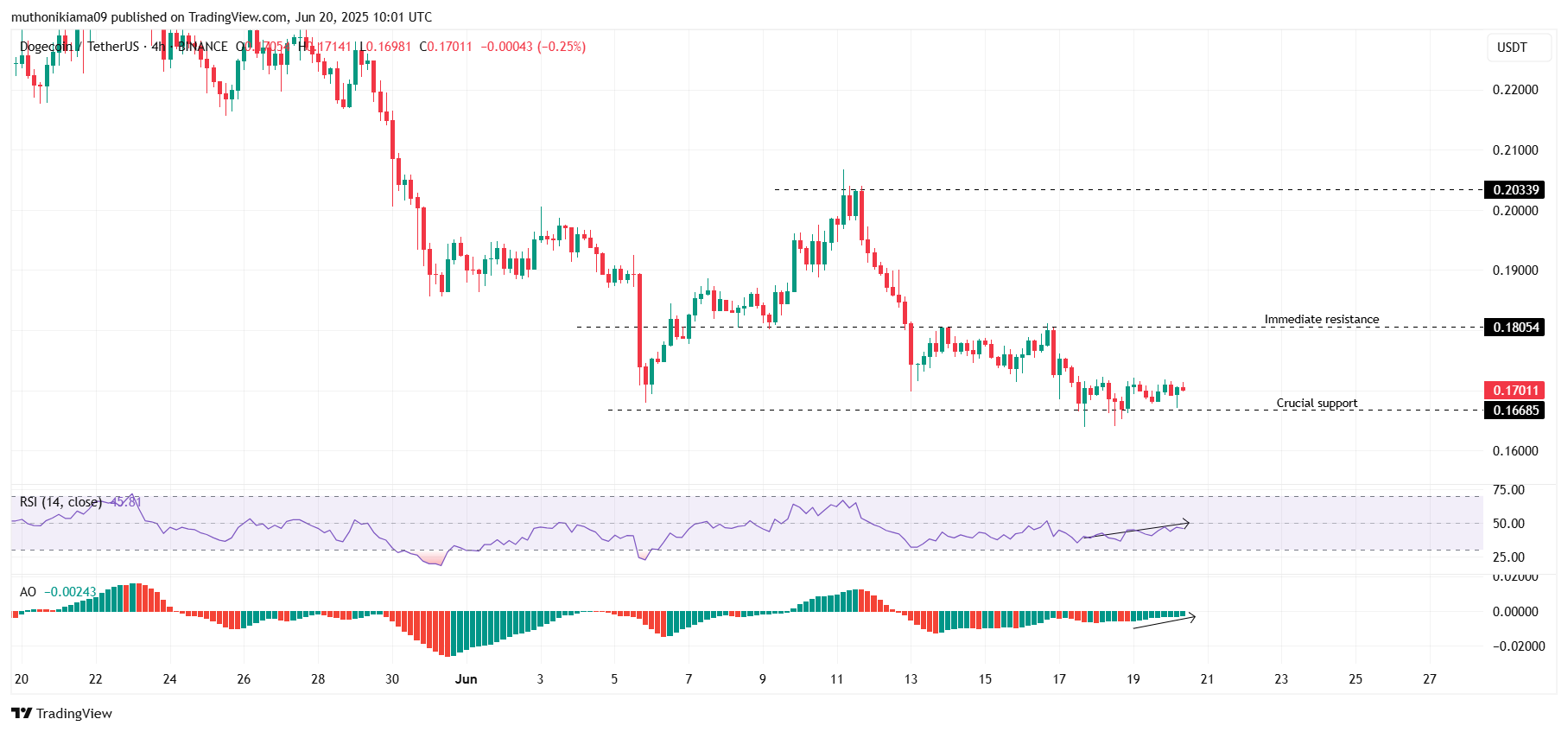 Dogecoin Price Analysis as Bearish Pressure Weakens