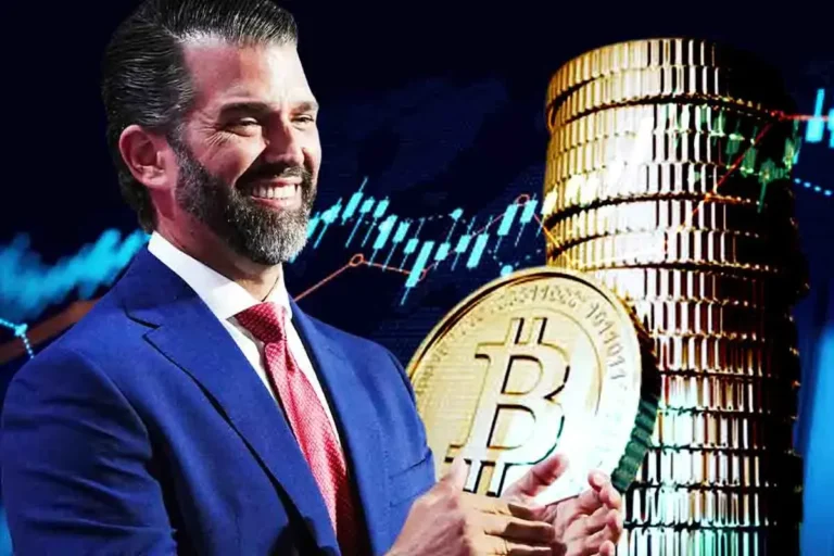 Donald Trump Jr.'s image with Bitcoin's logo