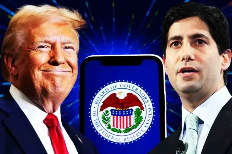 Donald Trump and Kevin Warsh's images