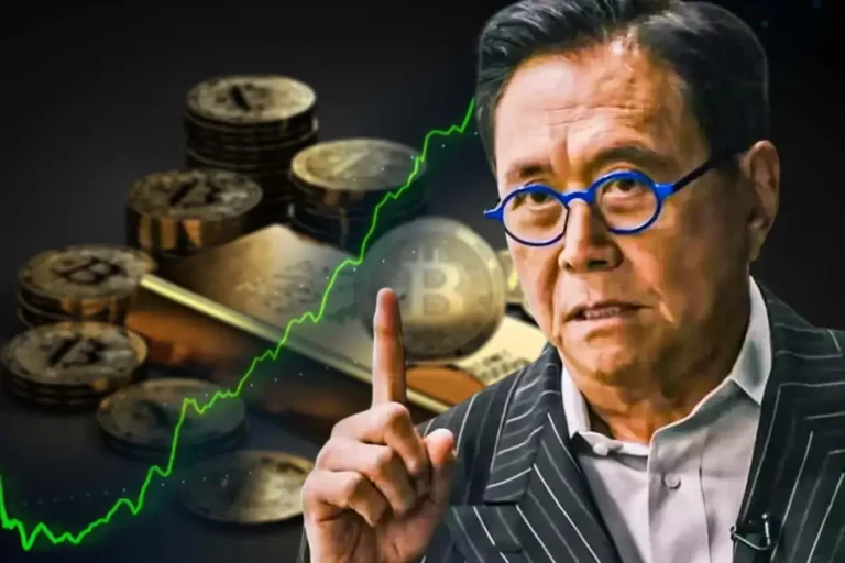 Kiyosaki Image and Bitcoin Logo