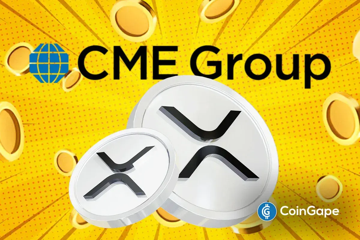 An image of XRP and the CME's logo
