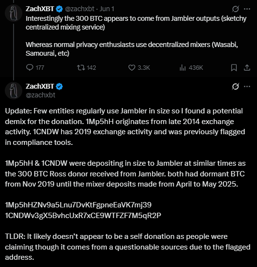 ZachXBPT Comments on Ross Ulbricht