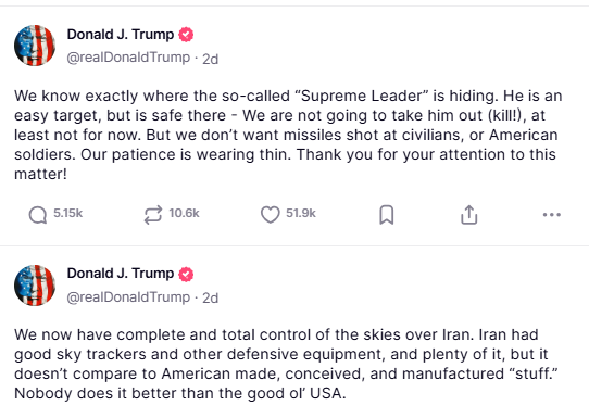 Us on Israel Iran War