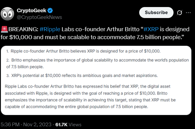 XRP's $10,000 Prediction