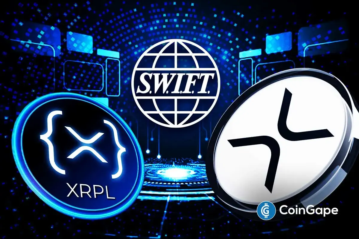 An image to represent the XRP price, rising XRP Ledger activity and declining SWIFT volume