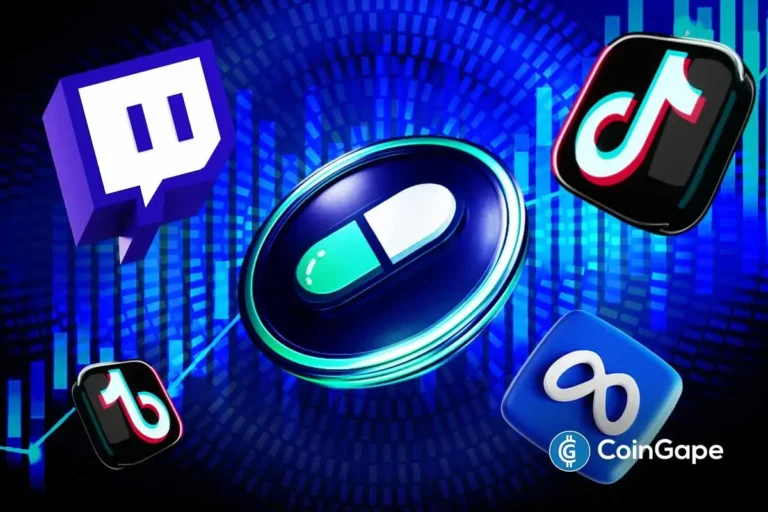 An image which contains Pumpfun, Twitch, Meta, TikTok logo