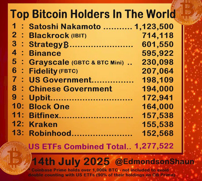 An image of the top bitcoin holders