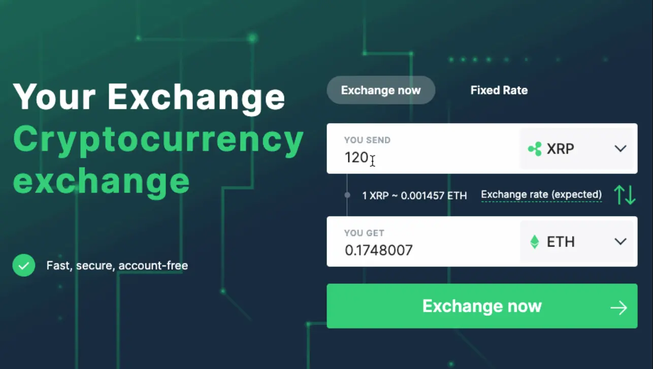 changeNow whitelable exchanges interface