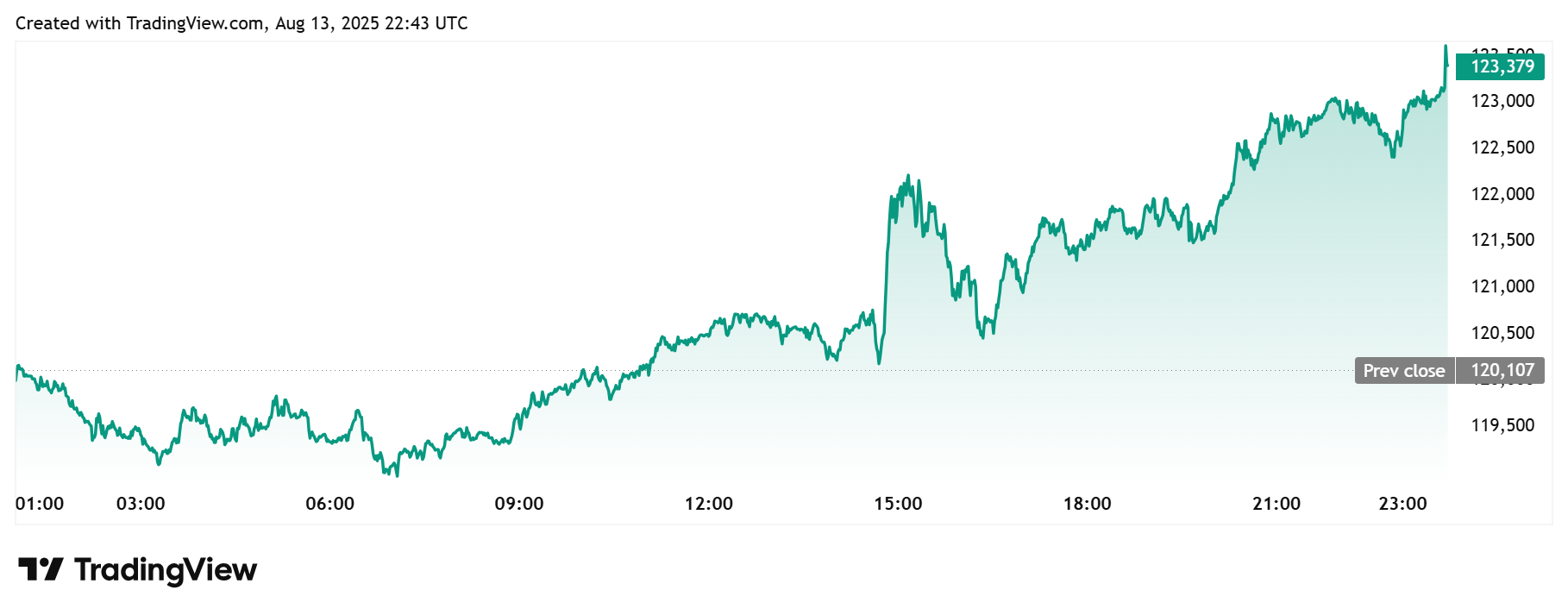 Bitcoin price daily chart
