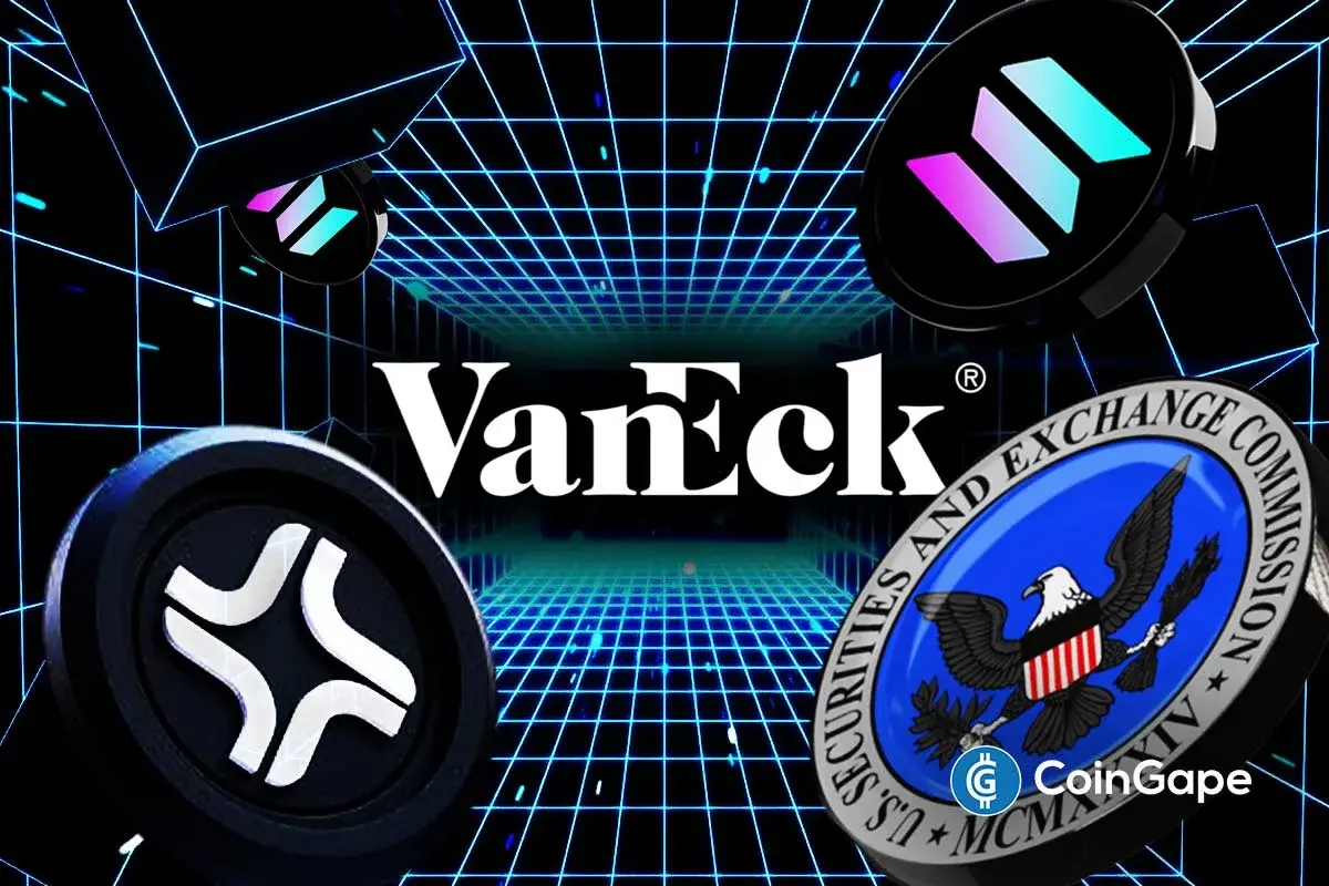 An image of VanEck, Jito, Solana, and SEC's logos to represent the JitoSOL ETF