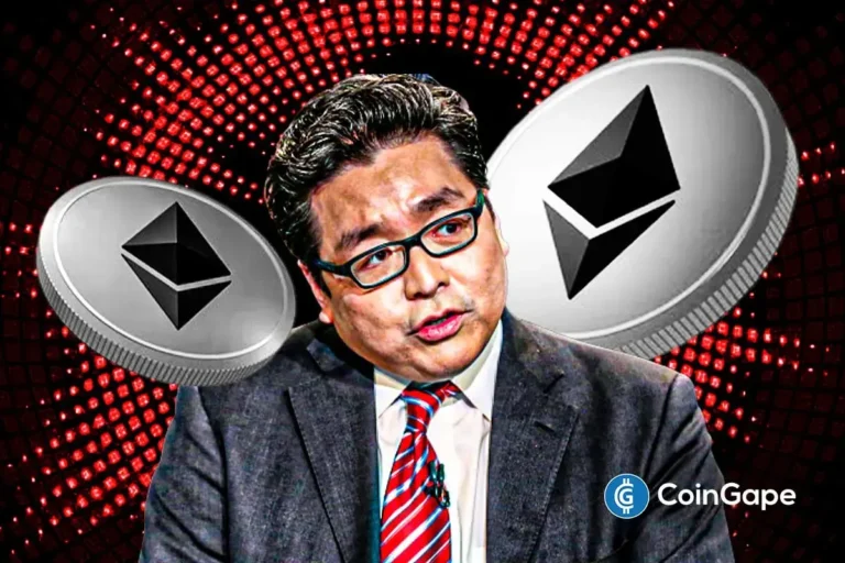 An image of Tom Lee and Ethereum's logo