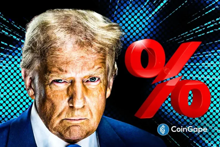 Donald Trump's image and a percent sign to represent the Fed rate cut