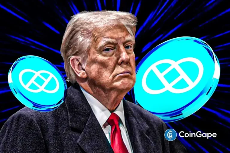 Donald Trump Photo and Crypto Exchange Gemini Logo