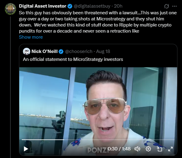  Digital Asset Investor sharing O'Neill's Startegy post